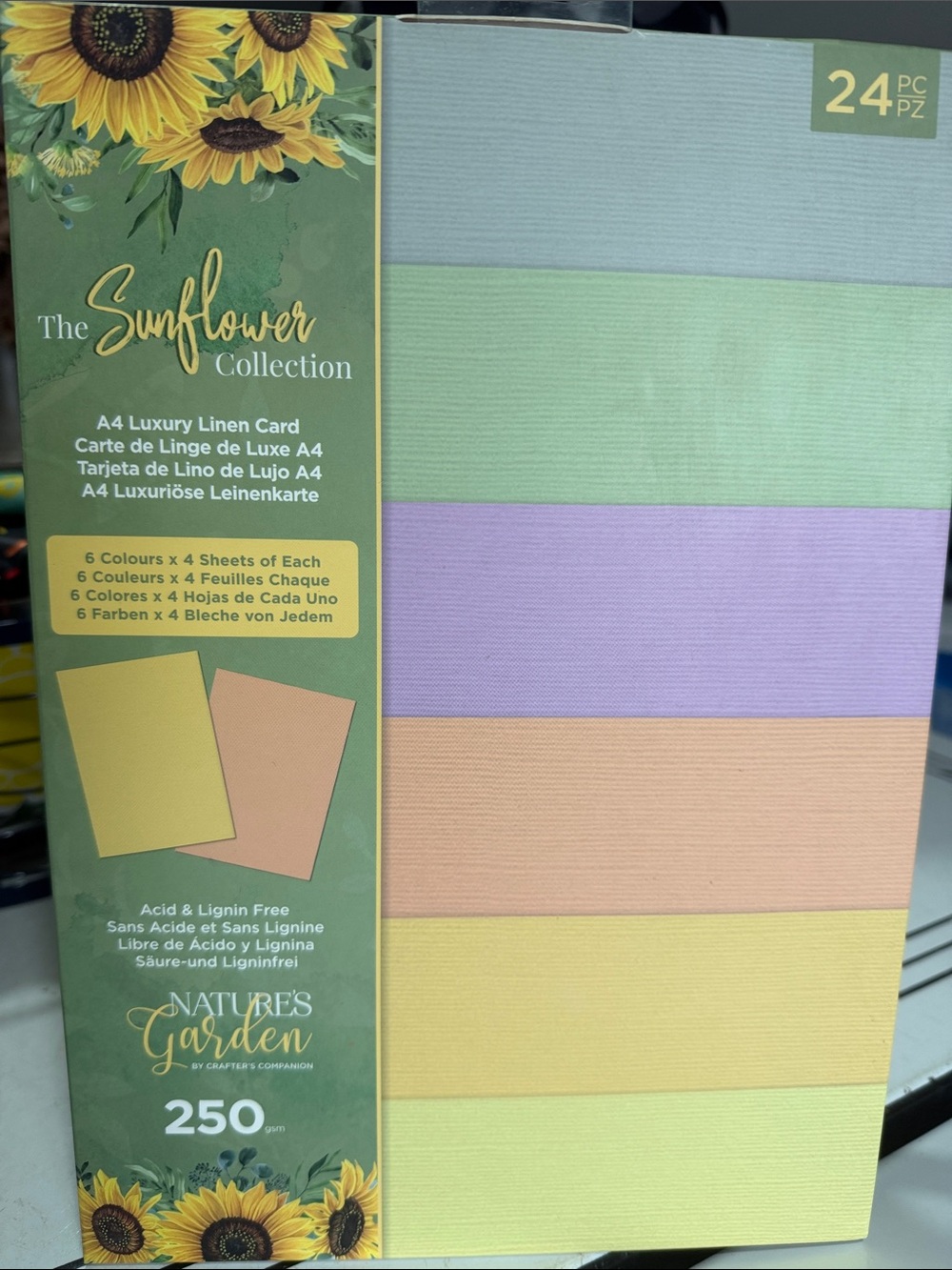 Crafters Companion Sunflower Collection Luxury Linen Cardstock